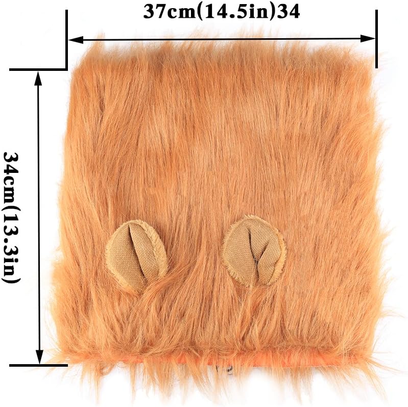 BAODATUI DT-SZTT-0910-02 Lion Mane Dog Wig Costumes Dog Halloween Lion Hair Large Medium Dogs Soft Touch Comfortable Fancy Hair (Yellow)