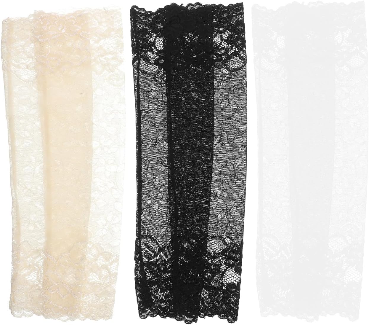 SUPVOX Lace Breathable Elastic Arm Sleeves for Women Sun Protection Sleeve with Elbow Brace Lightweight Floral Pattern Sunblock Sleeves for Outdoor Activities Like Cycling and Golf