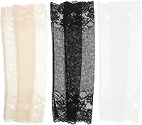 Vista 1 de SUPVOX Mangas elásticas de encaje transpirable para mujer, manga de protección solar con codera, ligera, patrón floral, mangas de protección solar