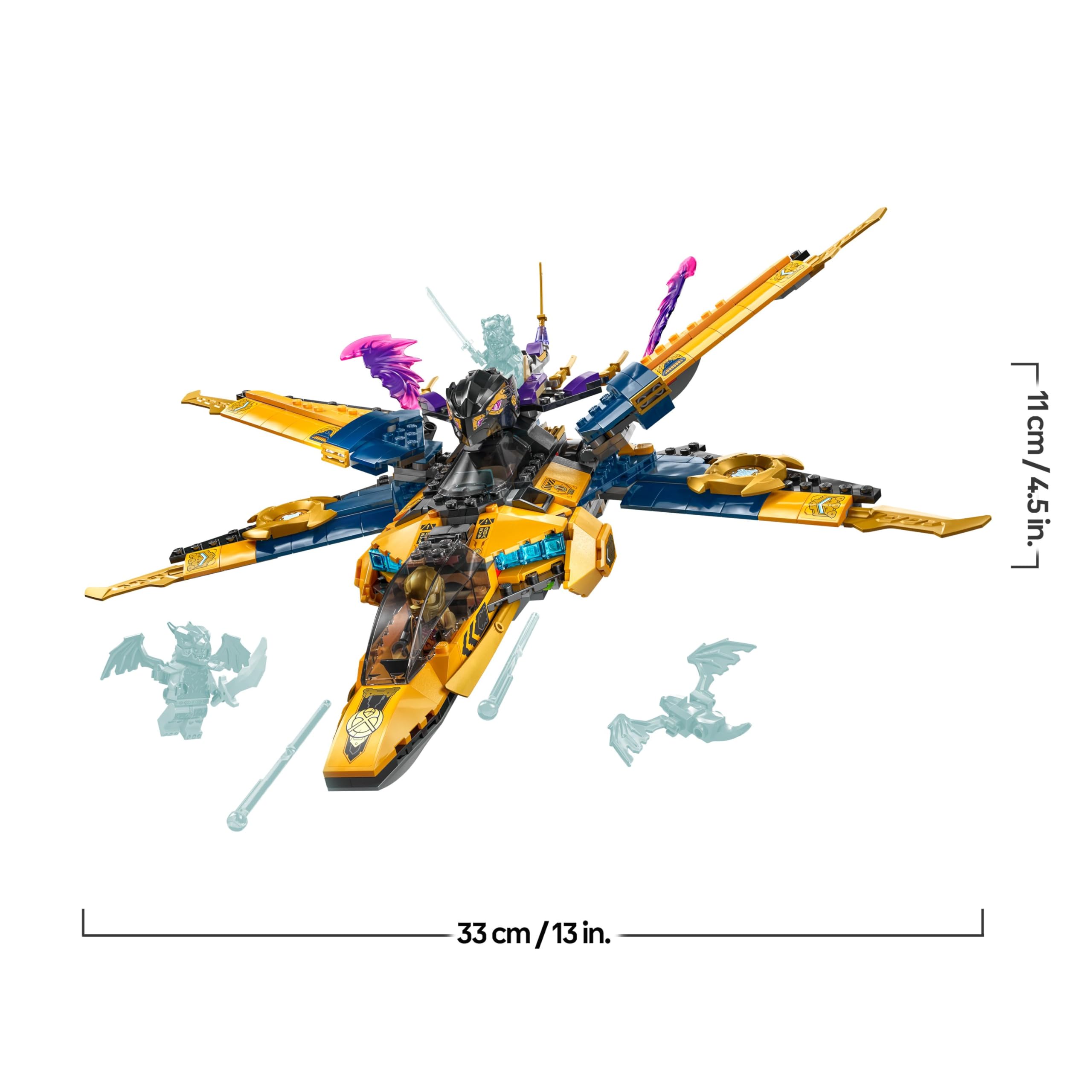 LEGO Ninjago Le Super Avion tempête de Ras et Arin - Jeu de Construction avec Drone à tête de Dragon et 3 minifigurines - Idée Cadeau pour garçons et Filles dès 8 Ans Amateurs de la série TV 71833