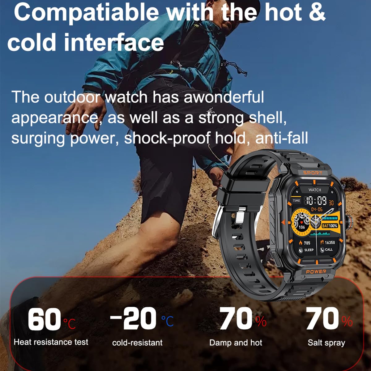 Military Smart Watch 2'' Display - Fitness Tracker Earbuds Deals - Dettaglio