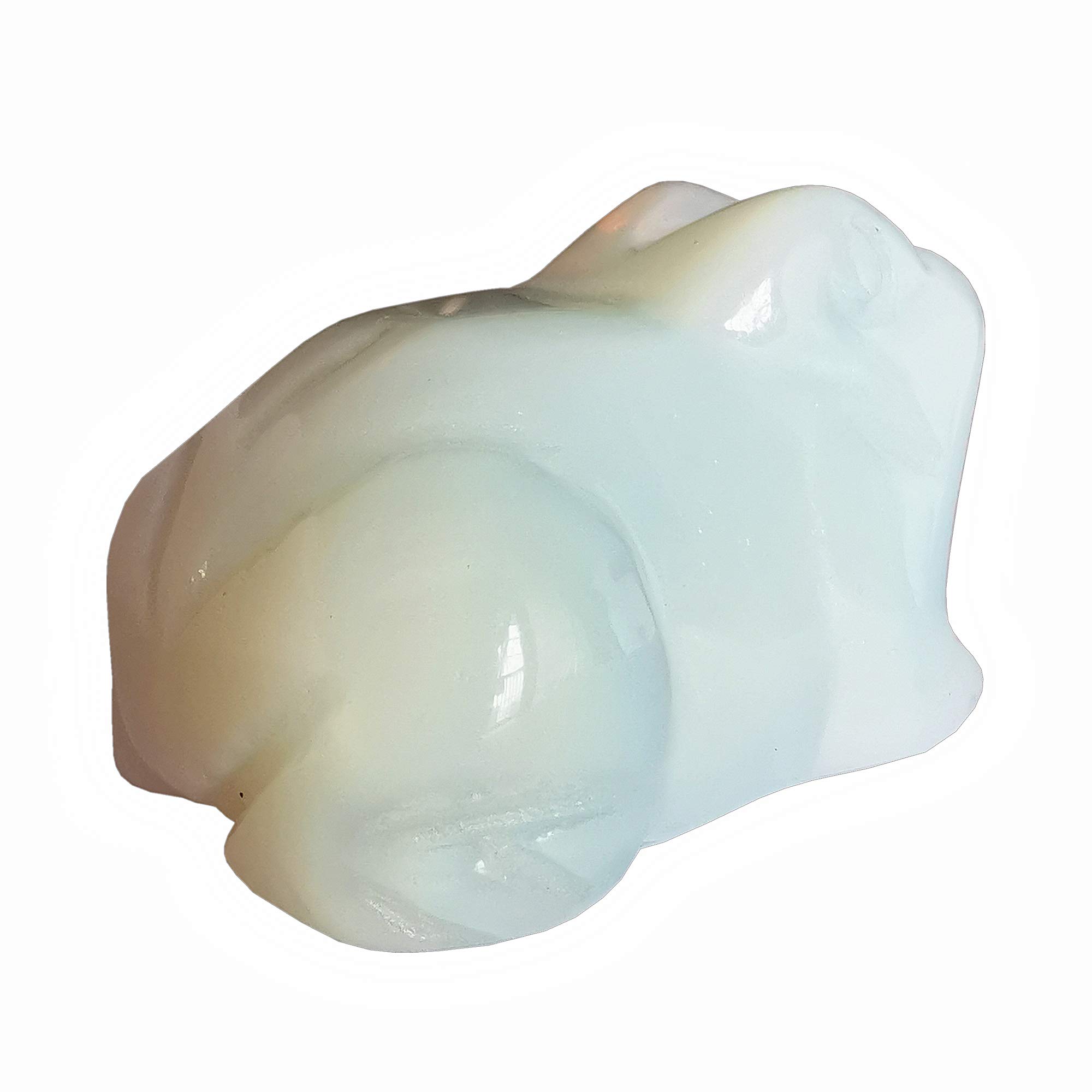 Manekieko Synthetic Opalite Frog Crystals and Healing Stone Figurines,38mm Hand Carved Pocket Animal Room Decor Gemstone