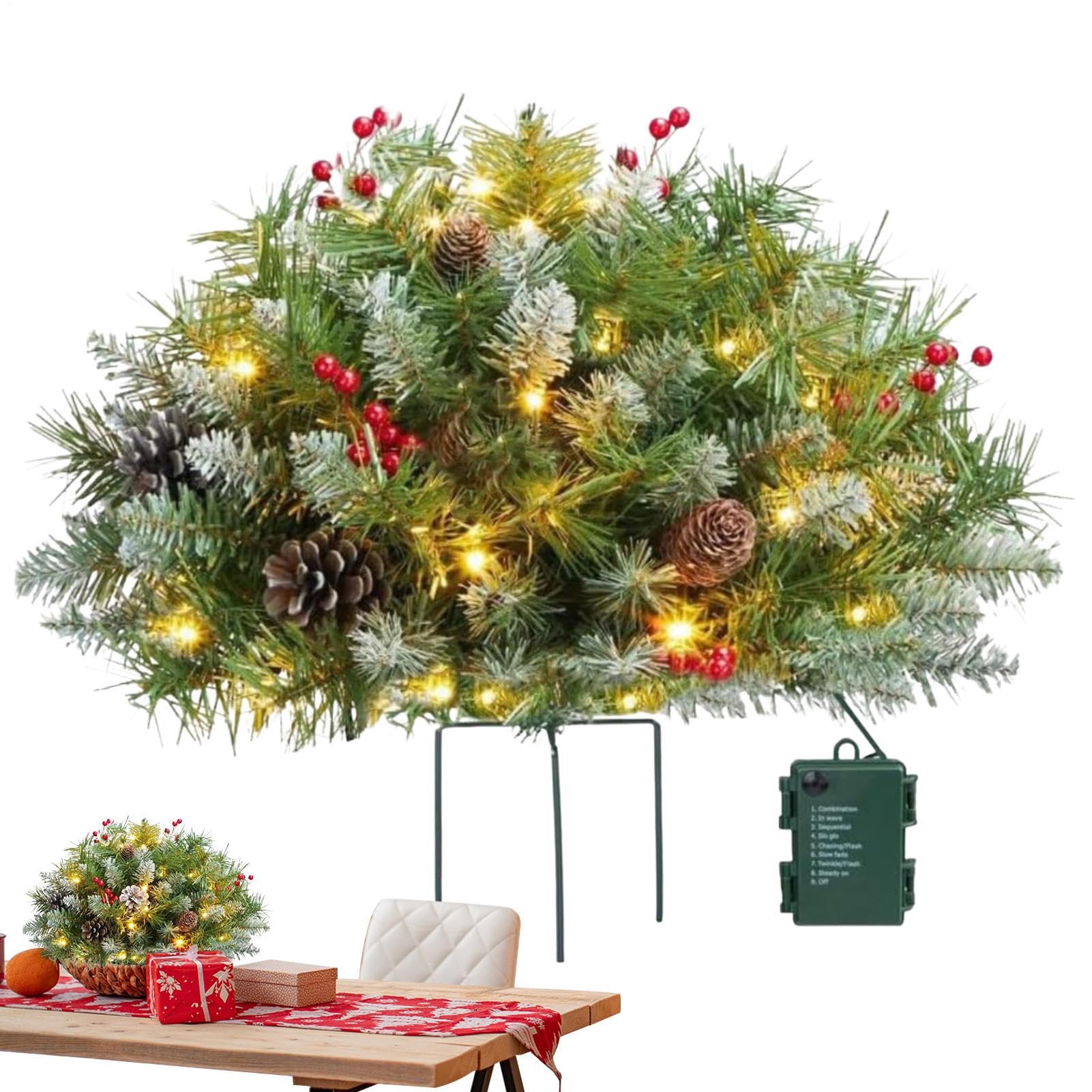 Urne éclairée en extérieur de Noël pour décorer la terrasse et la cour de fête