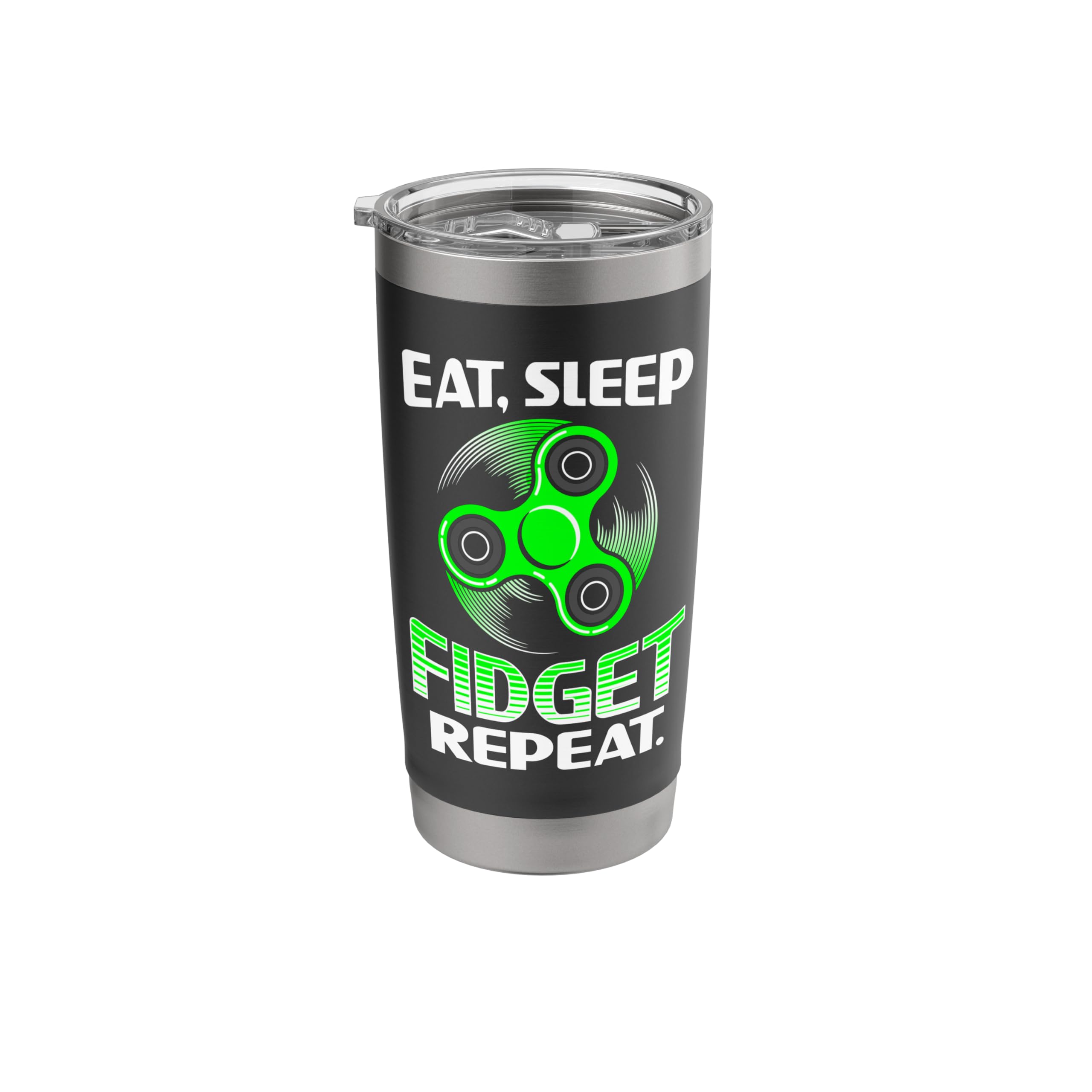Fidget Spinner Eat Sleep Fidget Repeat Stainless Steel Insulated Tumbler