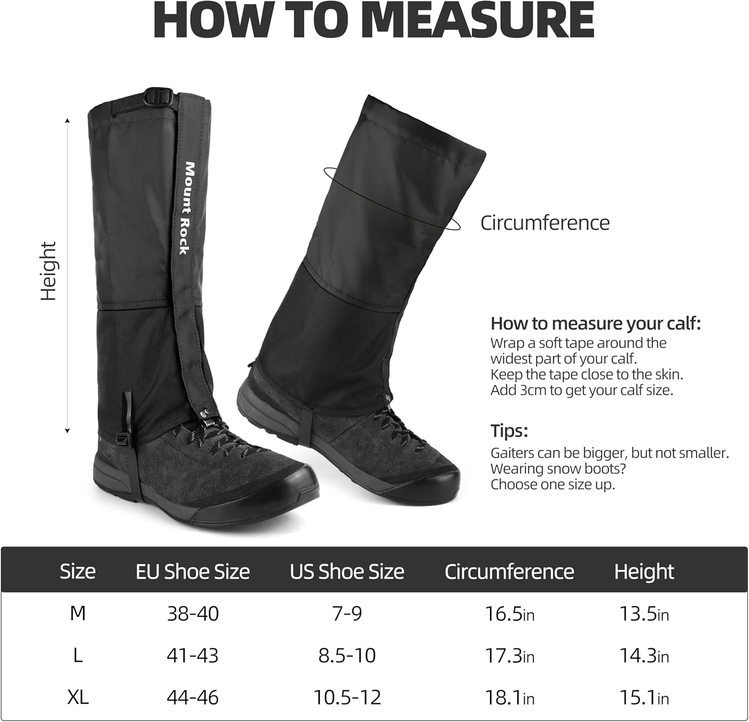 Waterproof Leg Gaiters – 420D/600D Nylon Boot Covers, Cold-Resistant TPU Straps, Hiking, Mountaineering, Skiing & Hunting