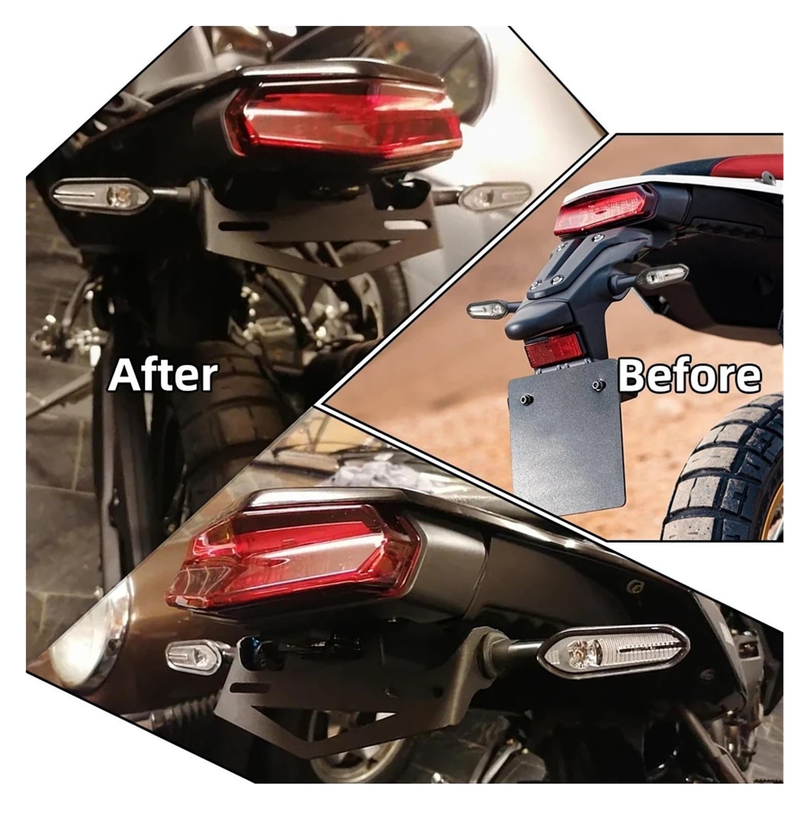 Uchwyt Na Tablicę Rejestracyjną Motocykla Z Kierunkowskazem Uchwyt Na Tablicę Rejestracyjną Błotnik Pasuje Do Yamaha Tenere 700 2019-2025 Ramki tablic rejestracyjnych(Bracket)