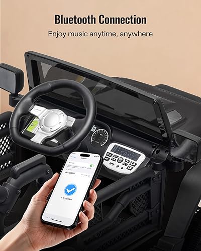 Miniatura 6 de Juguete de coche de paseo para niños, coche eléctrico de 24 V para niños con control remoto, motores de 2 x 200 W, color negro