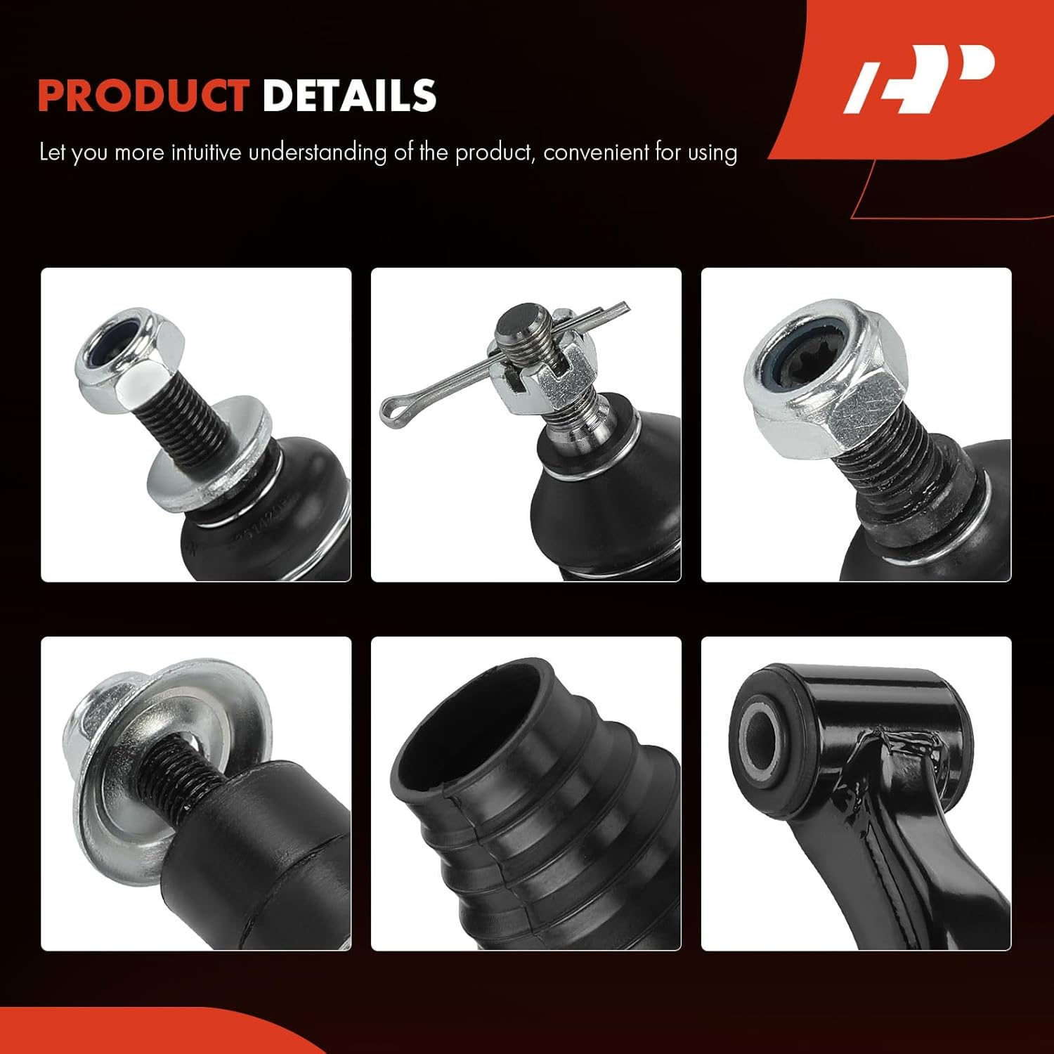 A-Premium Set of 12, Front Lower Control Arm, Inner & Outer Tie Rod End, Front & Rear Sway Bar Link, Compatible with Toyota RAV4 2006-2012