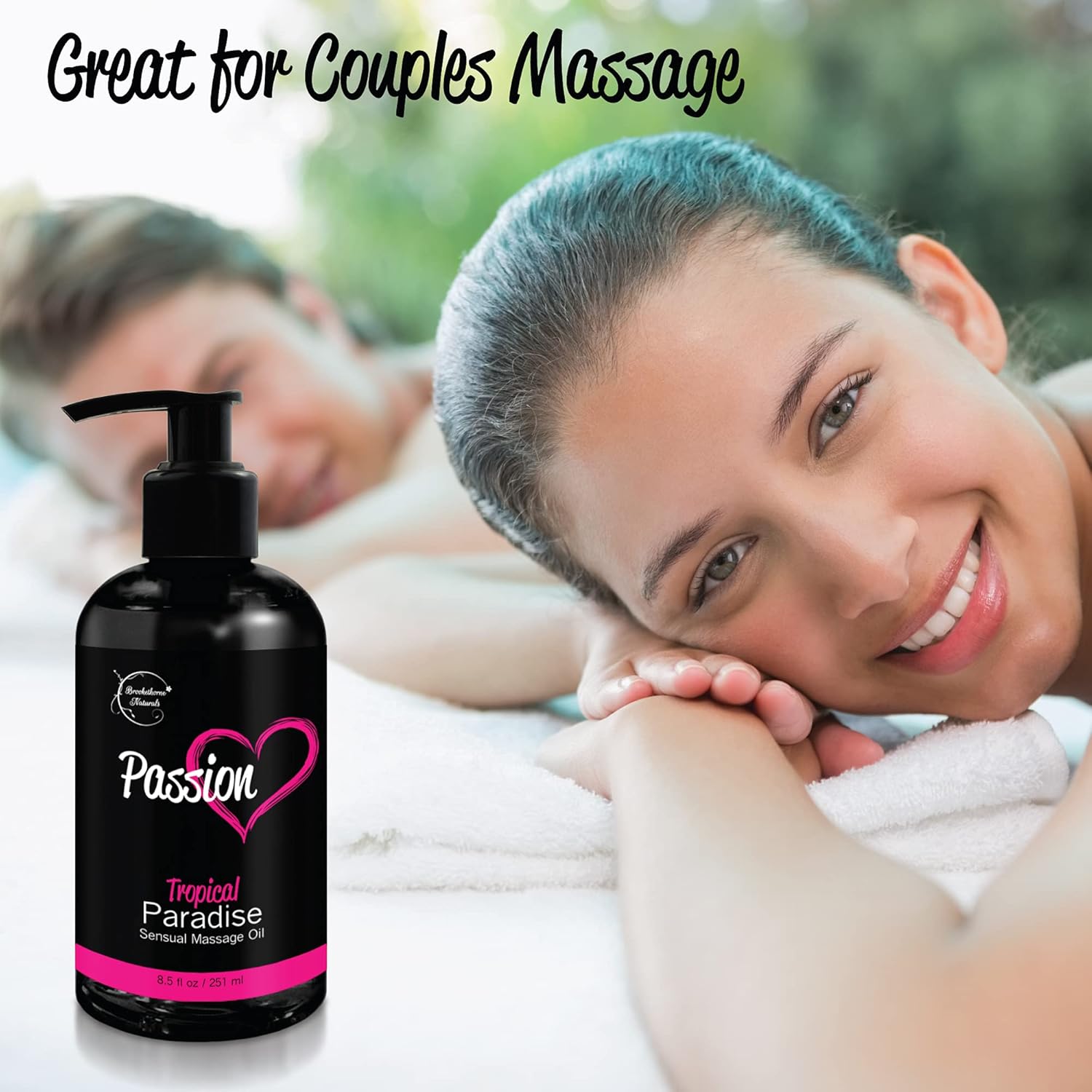 Passion Sensual Massage Oil for Couples – Set of 2 Massaging Oils Lemon Crème & Tropical Paradise. All Natural with Almond & Jojoba Oils. Great for Women & Men. Full Body Oil for Romance & Relaxation : Health & Household