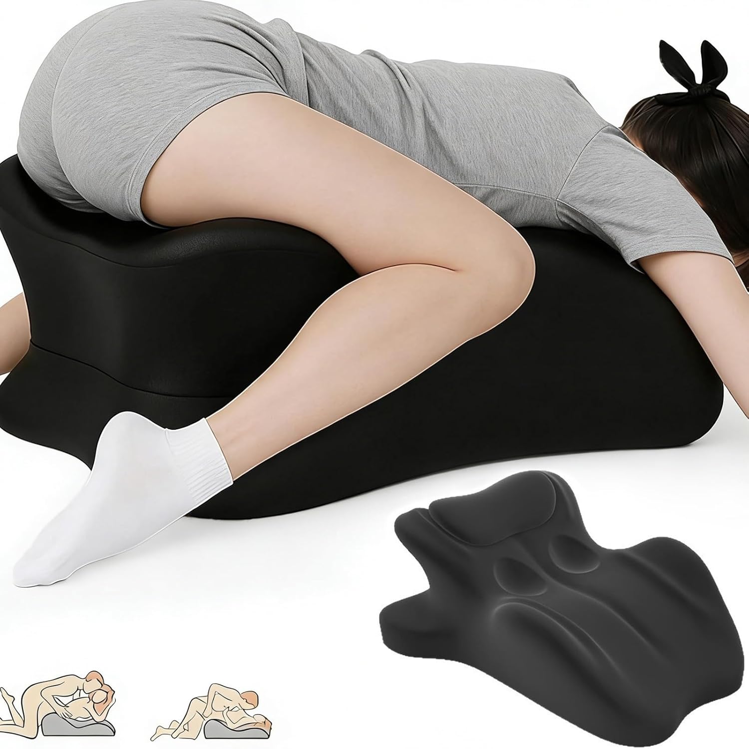 Intimacy Pillow for Couples，Sex Pllowcase Wedge Pllows，Prone Position Pillows Memory Foam Wedge Pillow for Adult Bed, Lounge & Relaxation, Comfort Support(Black)