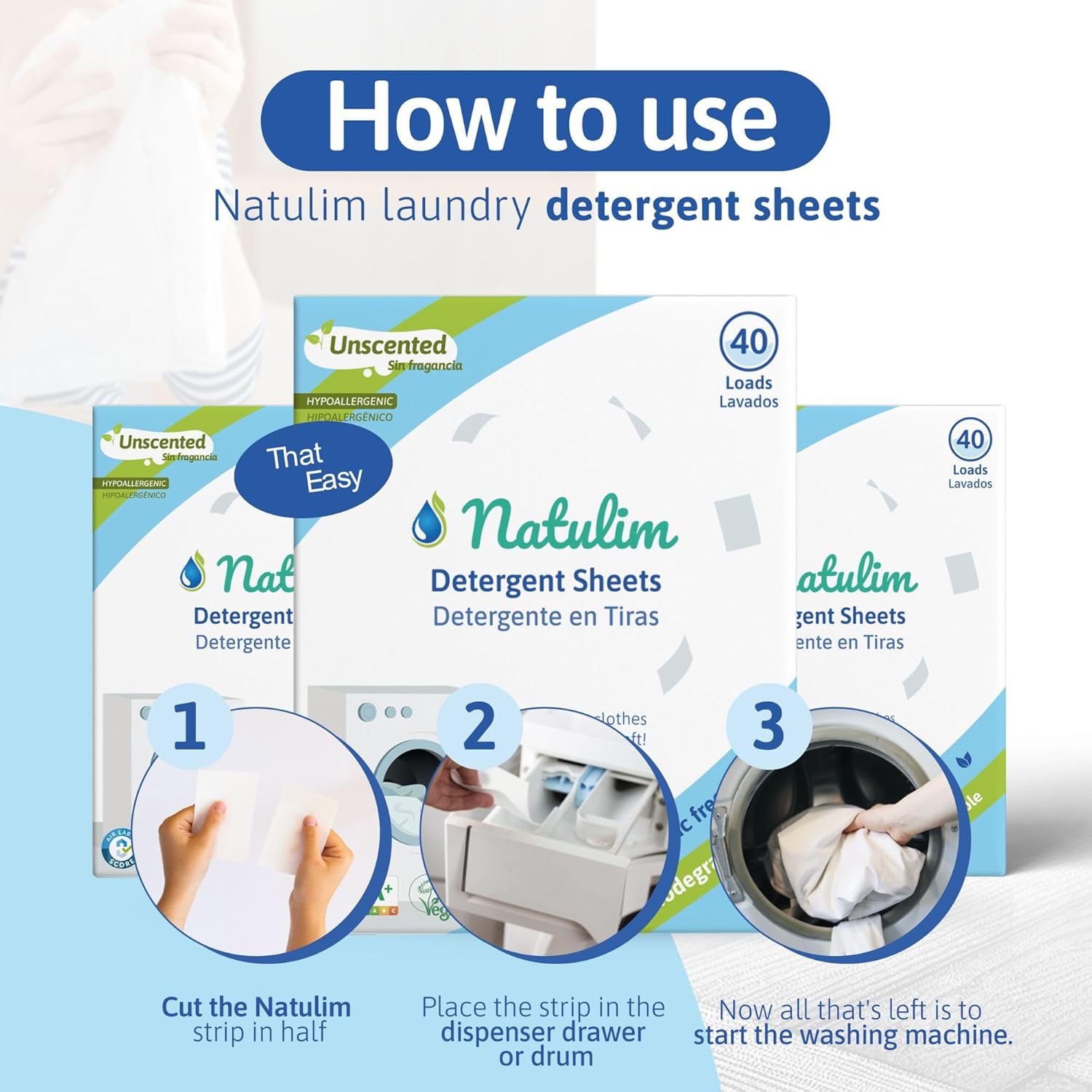 Laundry Deternt Strips – 40 Loads – Eco-Friendly & Biodegradable