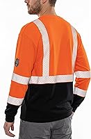 Vista 3 de BOCOMAL FR Tee Shirts High Visibility/Hi Vis Flame Resistant/Fire Retardant Shirt 7oz Reflective Hombres Seguridad Camisas