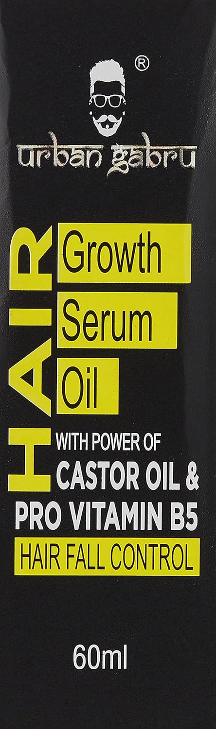 UrbanGabru Hair Growth Serum Oil with Castor Oil - Hair Fall Control for Men & Women