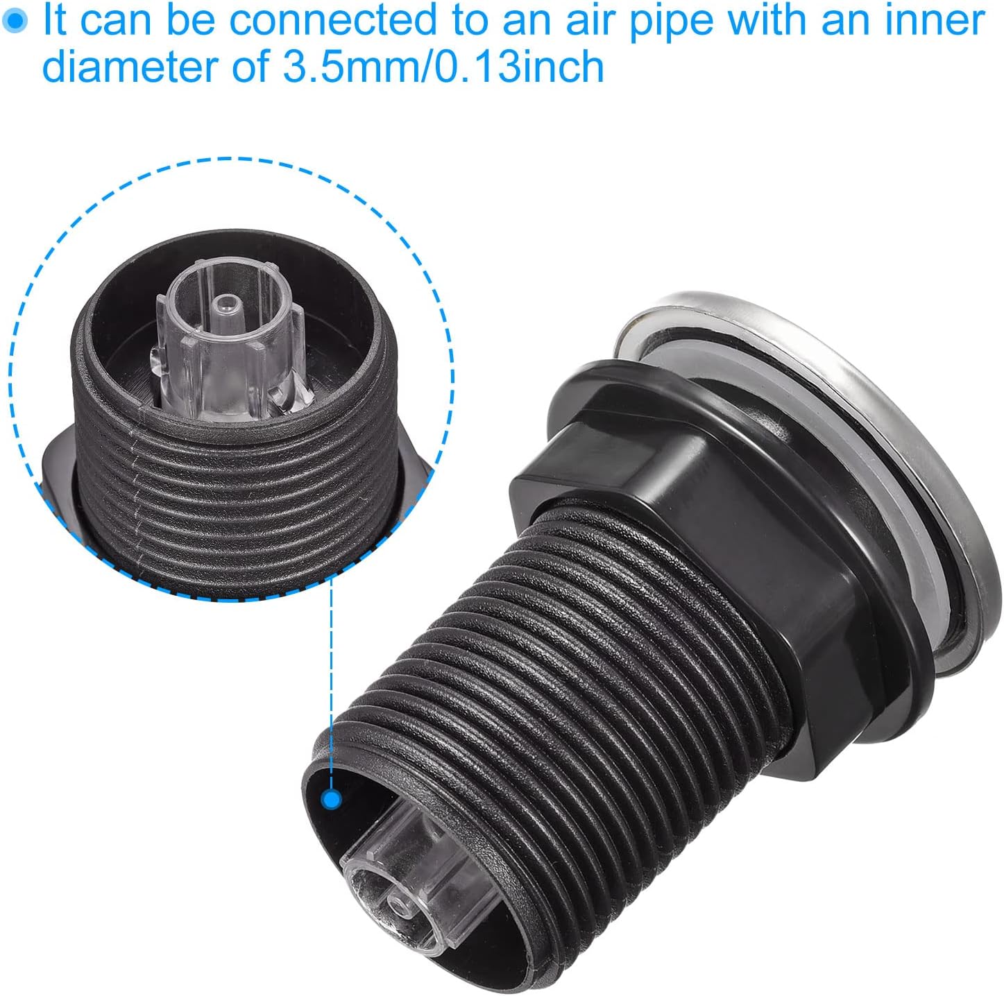 MECCANIXITY Garbage Disposal Air Switch Button 32mm Dia 304 Stainless Steel Self Locking for Sink Top Waste Disposer