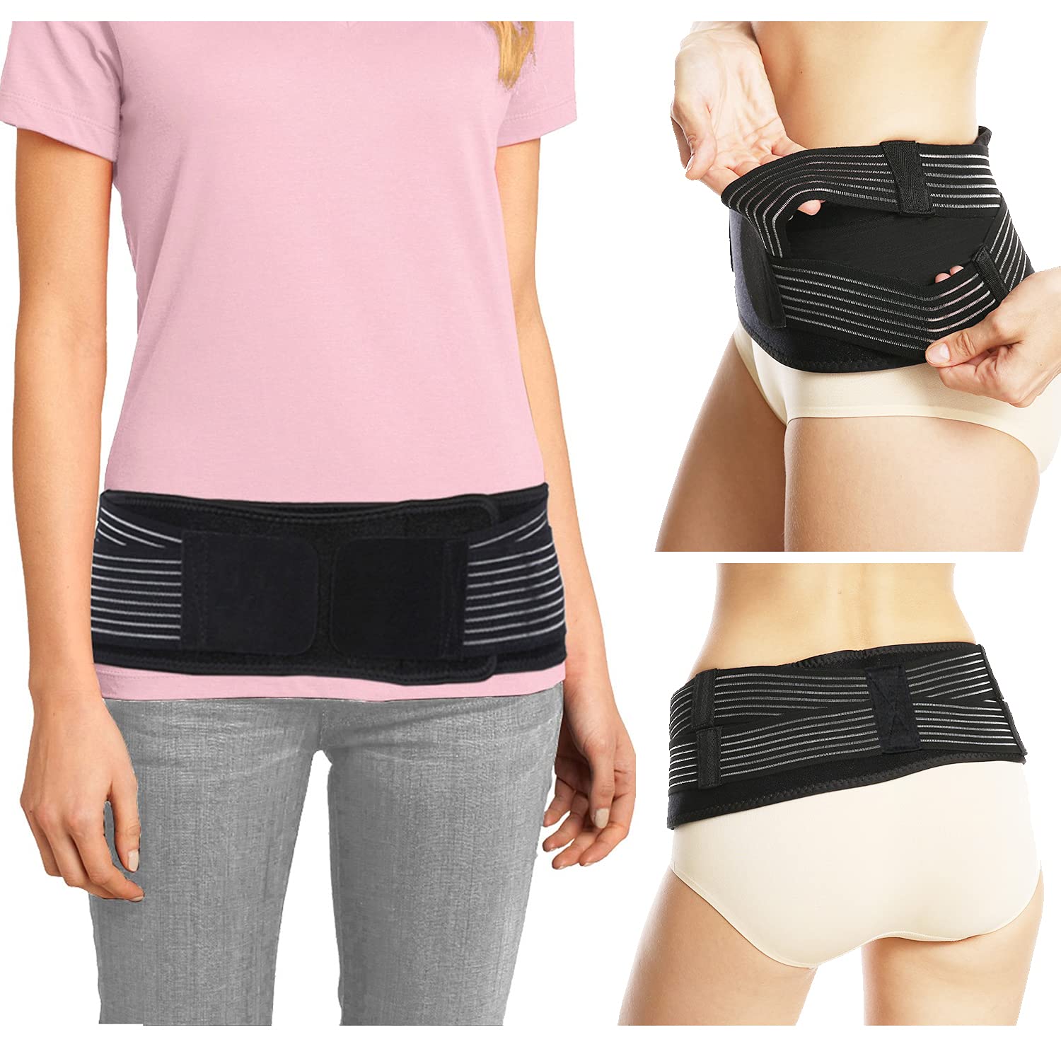 GJKJ Sacroiliac Si Hip Belt - Immediate Relief for Sciatica, Pelvic, Lower Back, Lumbar and Leg Pain. Si Joint Support for Women and Men. Anti-Slip Sciatic Nerve Hip Brace Support (Type001) : Health & Household