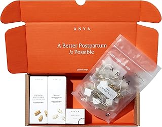 ANYA New Mom Breastfeeding Essentials Kit for Postpartum Recovery | Baby Registry Gift Set | Wellness Care Package with Postnatal Multivitamin, Omega-3, Organic Lactation Tea & Organic Nipple Balm