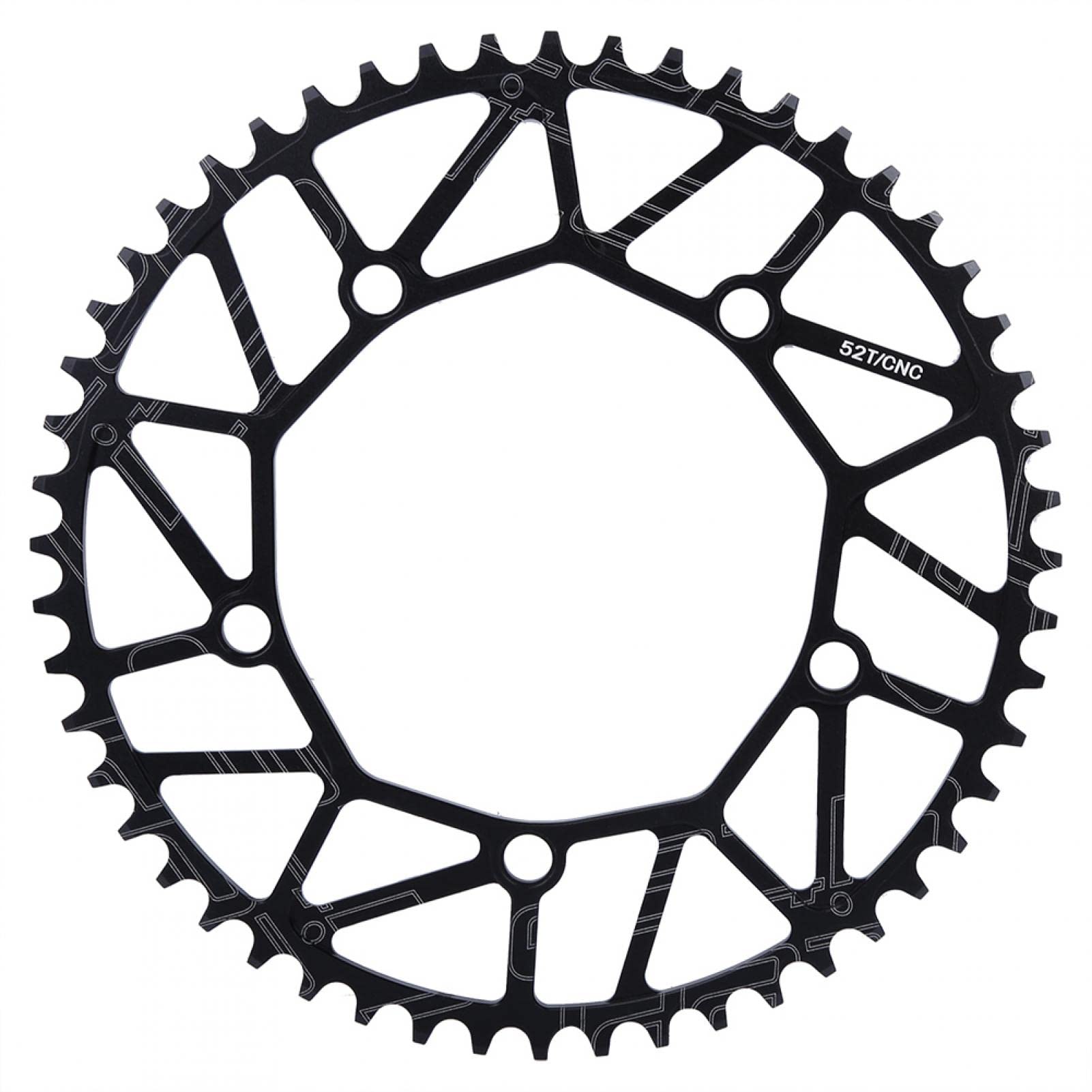 Zębatka rowerowa, 50/52/54/56/58t Zewnętrzne dodatnie i ujemne zęby Korba 130 Bcd Pojedyncza tarcza Koło łańcuchowe roweru ze stopu aluminium Wysoka wytrzymałość (52T)