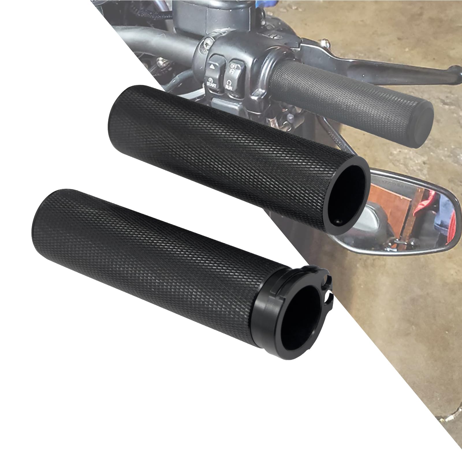 HDBUBALUS Hand Grips 1 Inch Motorcycle Handlebar Grips Cable Throttle Compatible for Harley Sportster Touring Dyna Softail 883 1200 Dyna Softail V-Rod