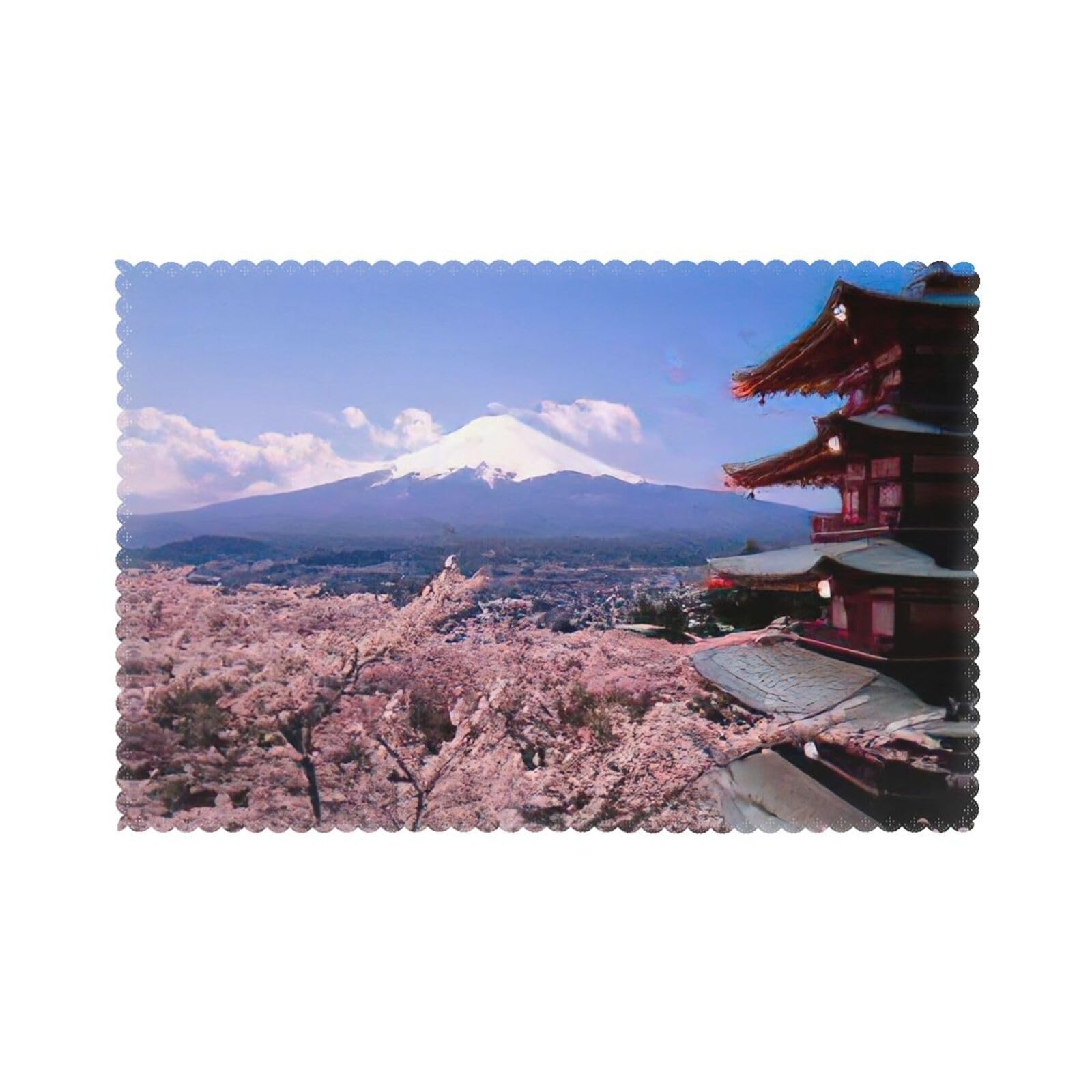 Sets de table Mont Fuji pour un dîner japonais réussi et un nettoyage facile en famille