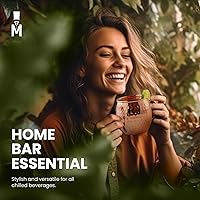 Vista 5 de Moscow-Mix Tazas Moscow Mule - Juego de 4 tazas de cobre 100% puro grandes de 16 onzas, aptas para alimentos, juego de 4 tazas de Moscú Mule