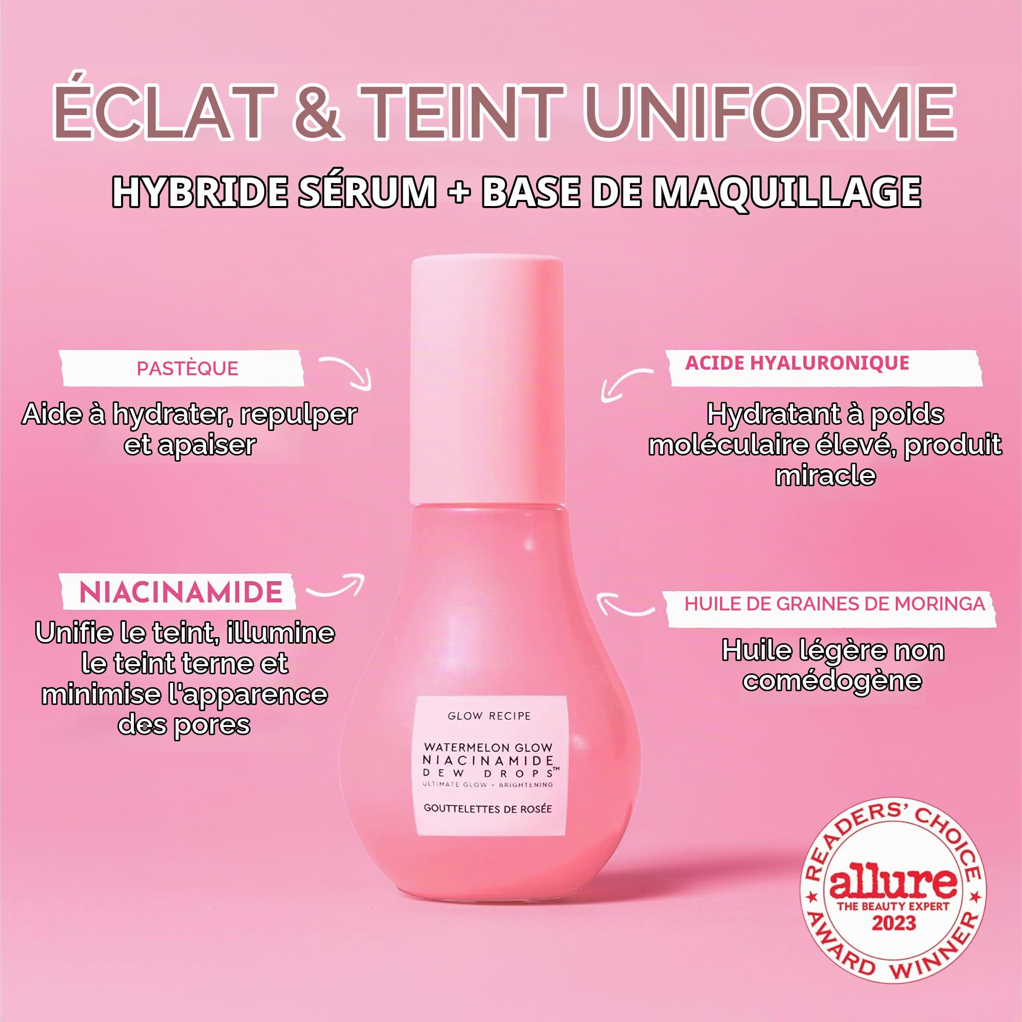 Coffret cadeau de soins de la peau pour fête avec sérum visage Niacinamide Dewdrop Sérum visage avec céramides d'avocat et sérum pour taches de goyave foncée