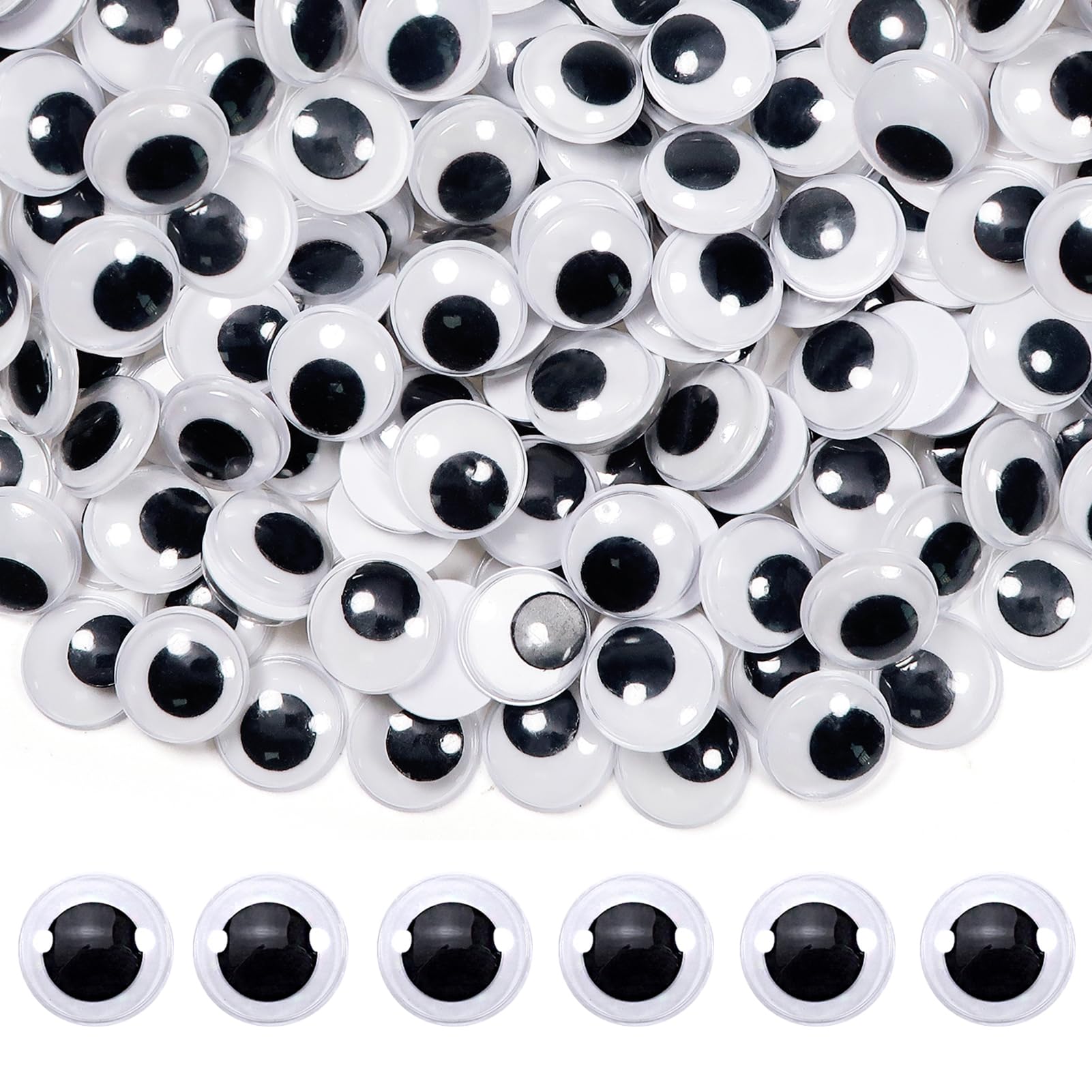 TOAOB 150pcs 18mm Large Googly Eyes Self Adhesive Wiggle Eyes for Craft