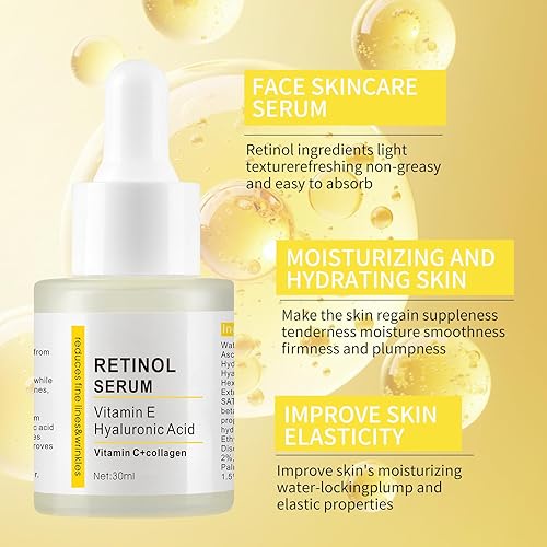 Miniatura 4 de Suero facial de retinol para la cara, hidrata el suero facial del cuidado de la piel para todo el tipo de piel 1.0 fl oz