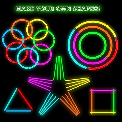 Miniatura 7 de Varillas incandescentes ultra brillantes de Halloween, paquete de 50 unidades de fiesta con conectores para Navidad, cumpleaños de neón y