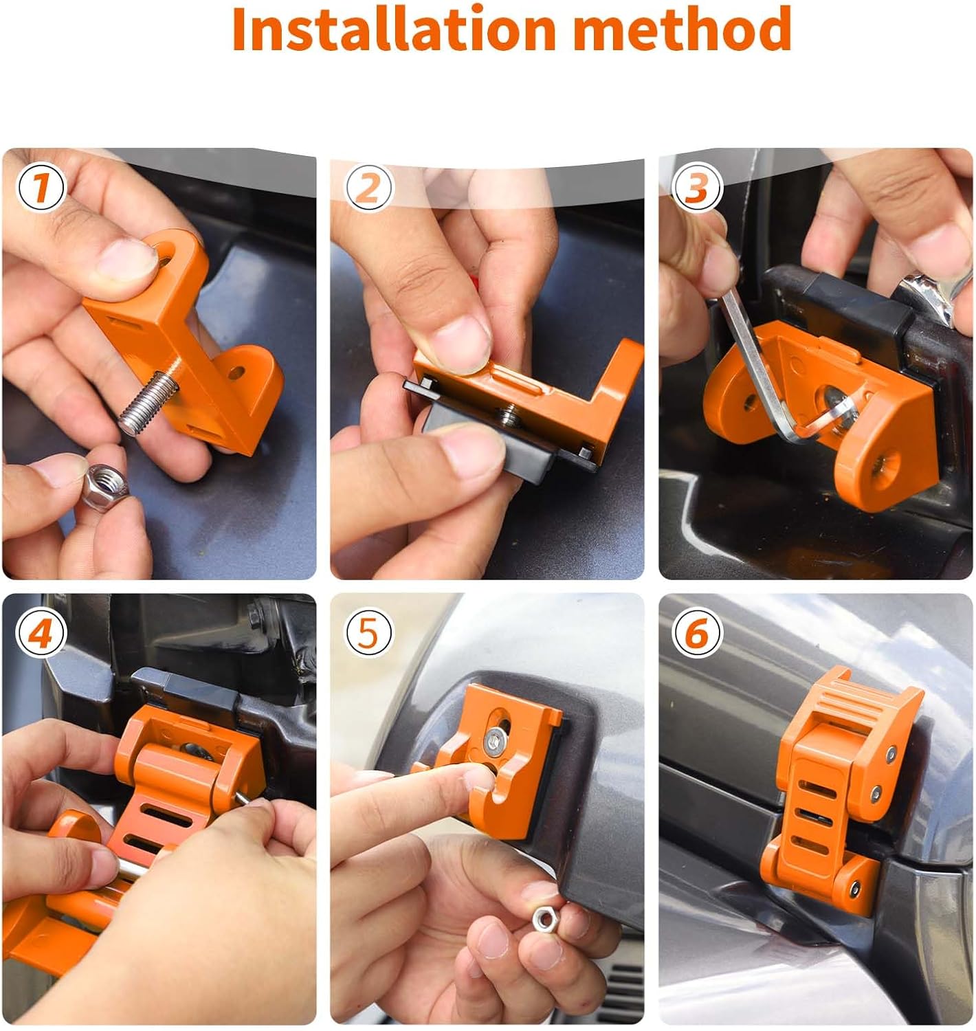 for Jeep Hood Latches Lock Catch Kit for Jeep Wrangler JK JKU 2007-2017 for Wrangler JL JLU 2018 up for Gladiator JT 2020 up, Exterior Accessories (Orange) 2pcs