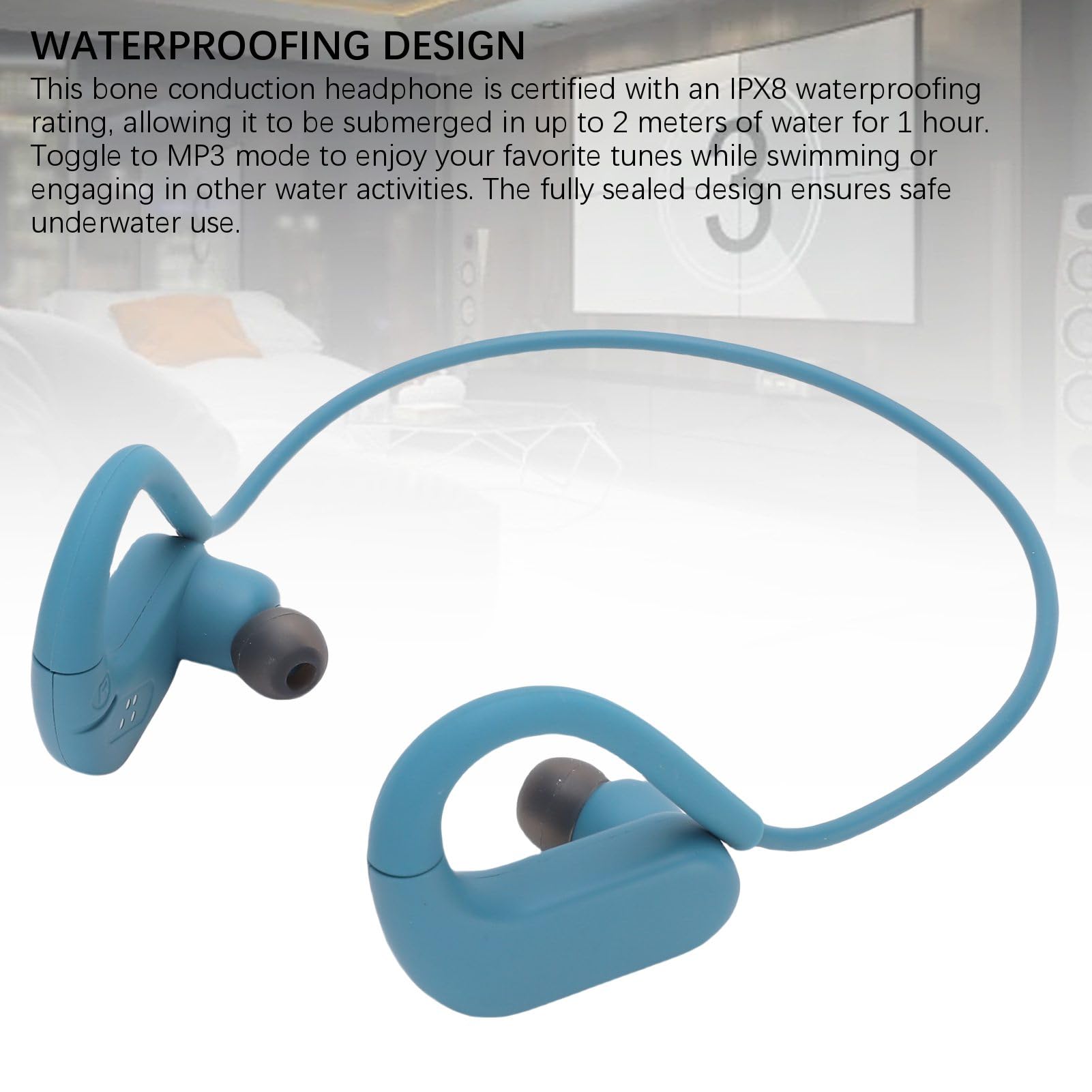VBESTLIFE Auriculares de Conducción de Huesos, Prueba de IPX8 para Natación, BT 5.4 y 8GB Modo MP3 16H Tiempo de Reproducción, Diseño de Orejas Abiertas para Altavoces para Gimnasio