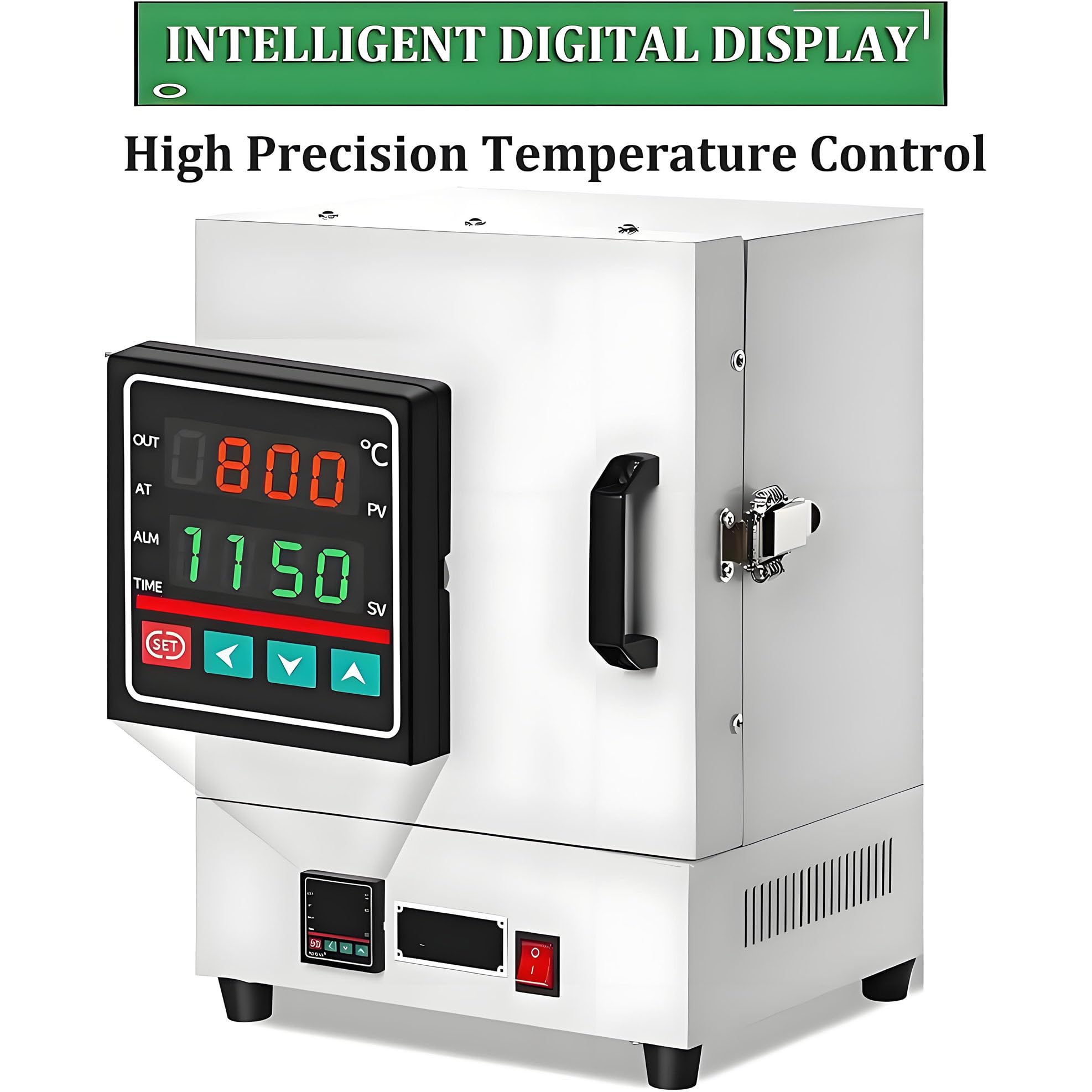 Horno De Mufla Eléctrico De Laboratorio 2000W, Horno Cerrado De Fibra Cerámica 1150℃ Con Pantalla De Temperatura, Para Joyería, Fundición De Metales, Esmaltado De Cerámica Y Fundición De Metales