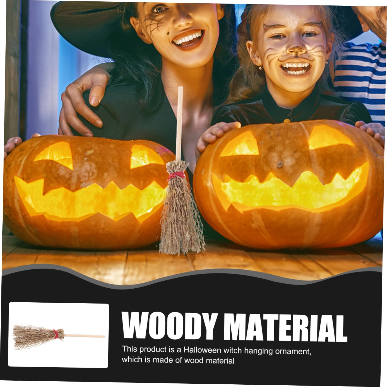 minkissy 12pcs Hanging Party Decor Miniature Witch Broomstick Broom Broomstick Creating Festive Atmosphere Witch Prop Pendantdant Miniatures Branch Broom Witch Broom Decor Themed Parties