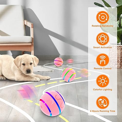 Miniatura 6 de CUXMUX Pelotas de perro con control remoto bola para mascotas Peppy para perros juguete masticador agresivo juguete interactivo automático para