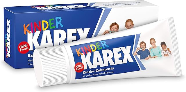 Karex pasta do zębów dla dzieci  2 x 50 ml  ochrona przed próchnicą dla dzieci w wieku od 0 do 12 lat  z bioHAP, bez fluorku  od pierwszego zęba mlecznego