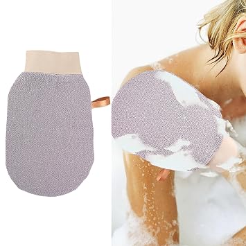 Exfoliating Glove, Deep Revive Glow Exfoliating Glove, Dual-Sided Body Scrub Mitt for Smooth Skin, Spa Quality Exfoliation, for All Skin Types Purple