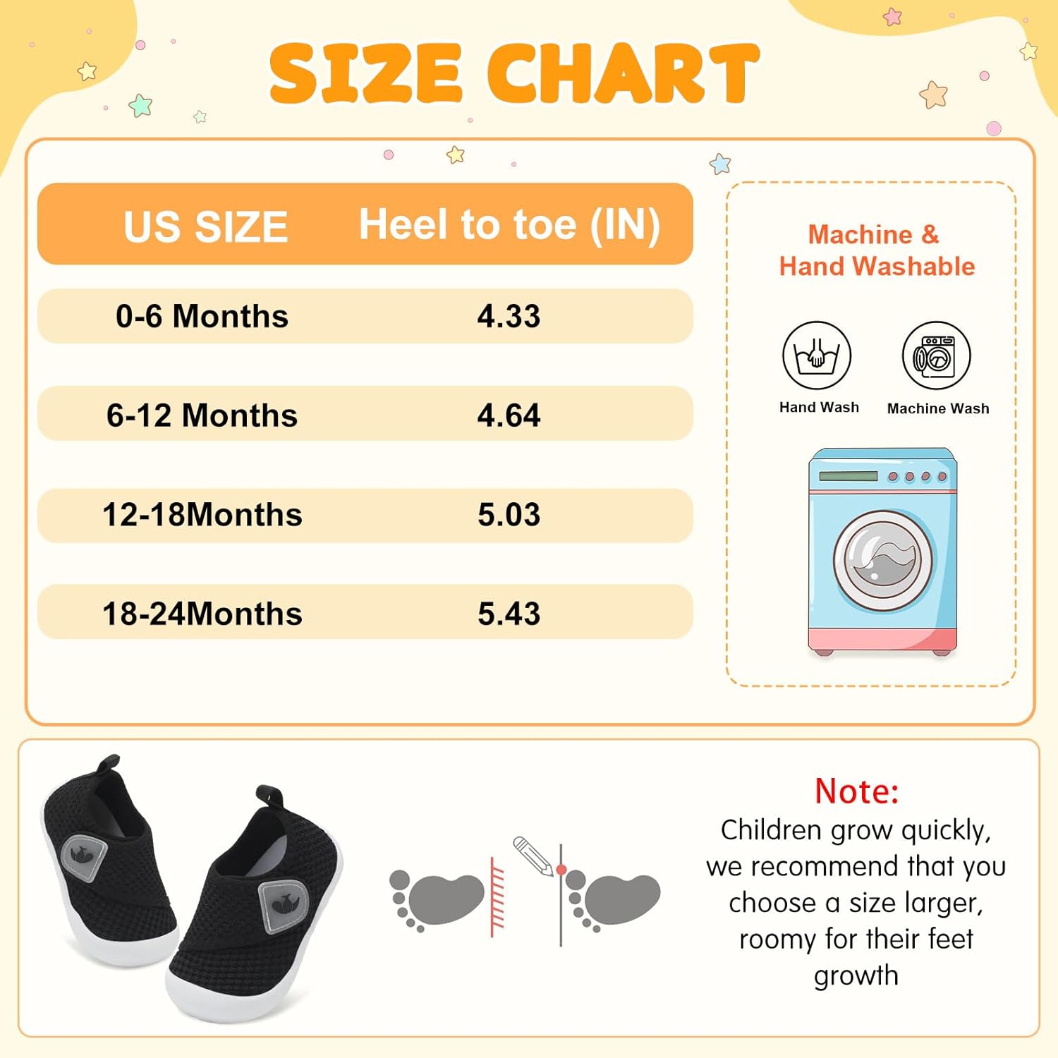 FEETCITY Baby First Walking Shoes Wide Baby Shoes Infant Sneakers Newborn Crib Shoe Barefoot Lightweight Slip On Shoe - Image 9