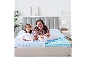 3 Inch Egg Crate Foam Twin Mattress Topper with Cooling Mattress Pad