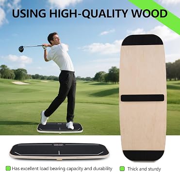 Golf Pressure Plate, Golf Weight Shift Board, Teaching Tool For Club Practice & Drills, Golf Swing Trainer, Improve Balance & Accuracy, Golf Training Aid For Increased Power & Swing Rhythm (Black)