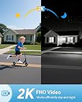 AUE Doorbell Camera Wireless Outdoor,2K Video Doorbell with Ring Chime, 2.4GHz WiFi, Smart Motion Detection, Night Vision, 2-Way Audio, Cloud Storage, Battery-Powered, Works with Alexa & Google Home