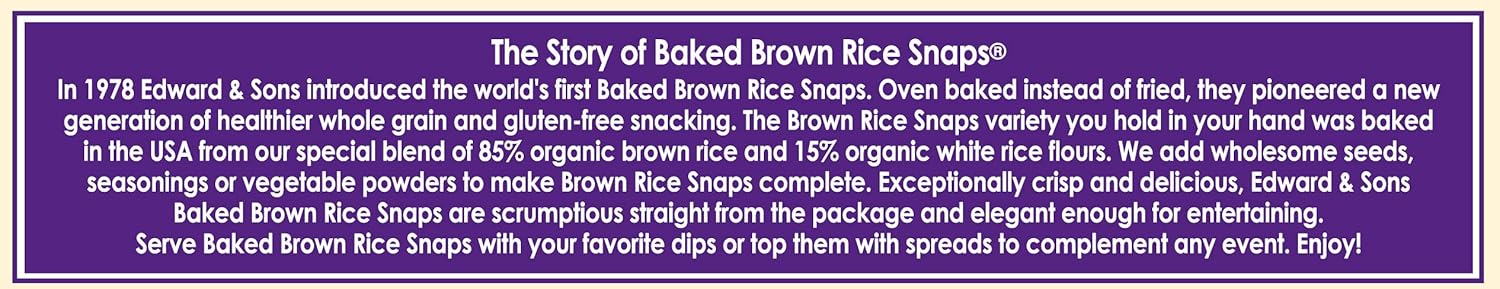 Edward & Sons Brown Rice Snaps Black Sesame 3.50 Ounces (Case of 12)