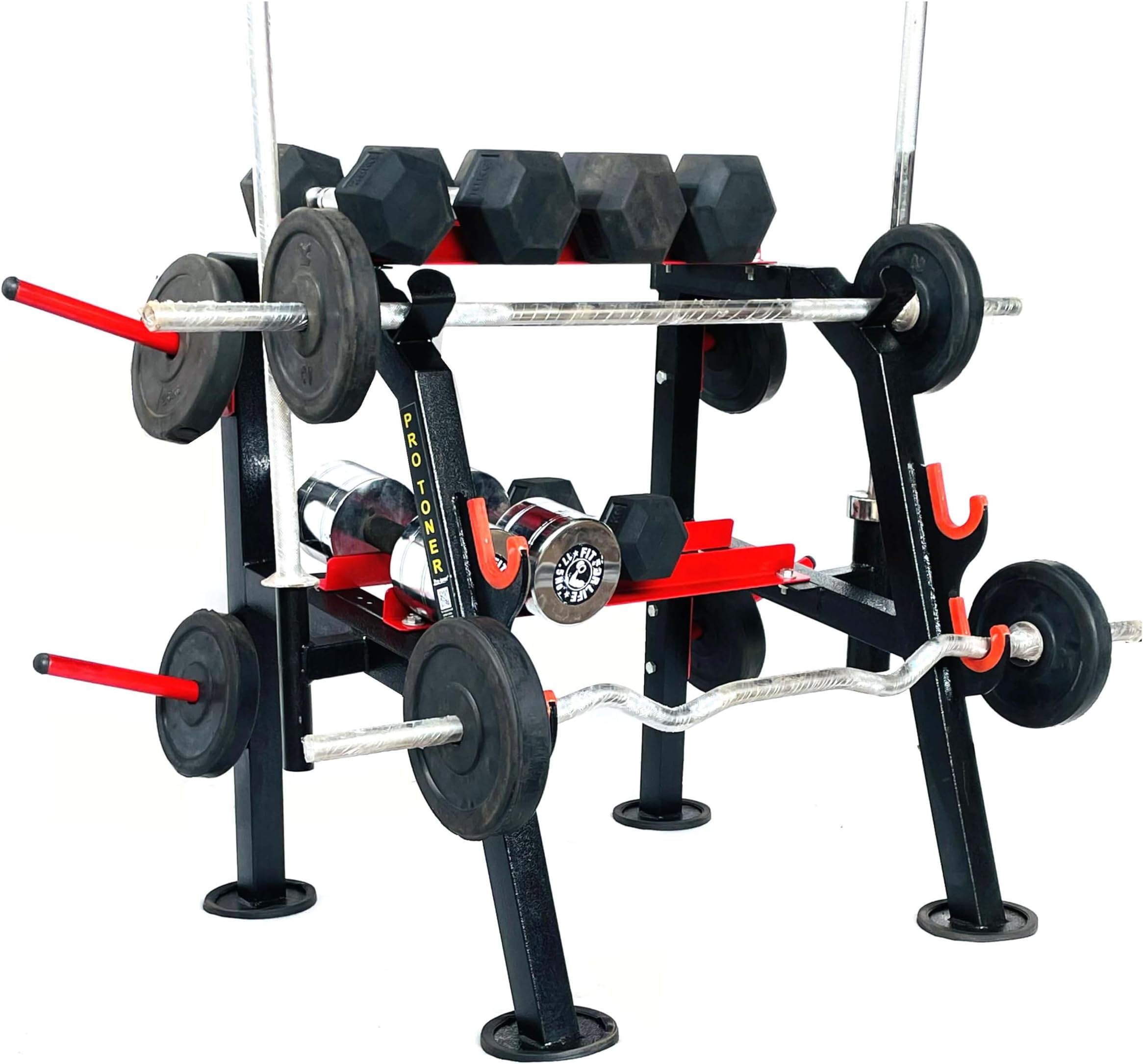 Protoner multipurpose weight rack for dumbbells weights and bars for ...