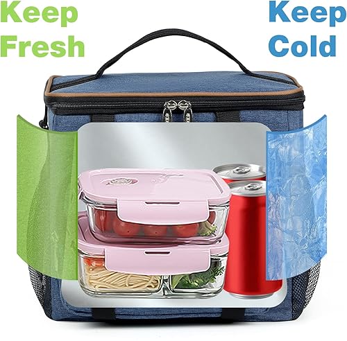 Miniatura 4 de Lekesky Lonchera para hombre, con aislamiento, resistente, táctica, para enfriar, para adultos, 24 latas (15 litros), color azul