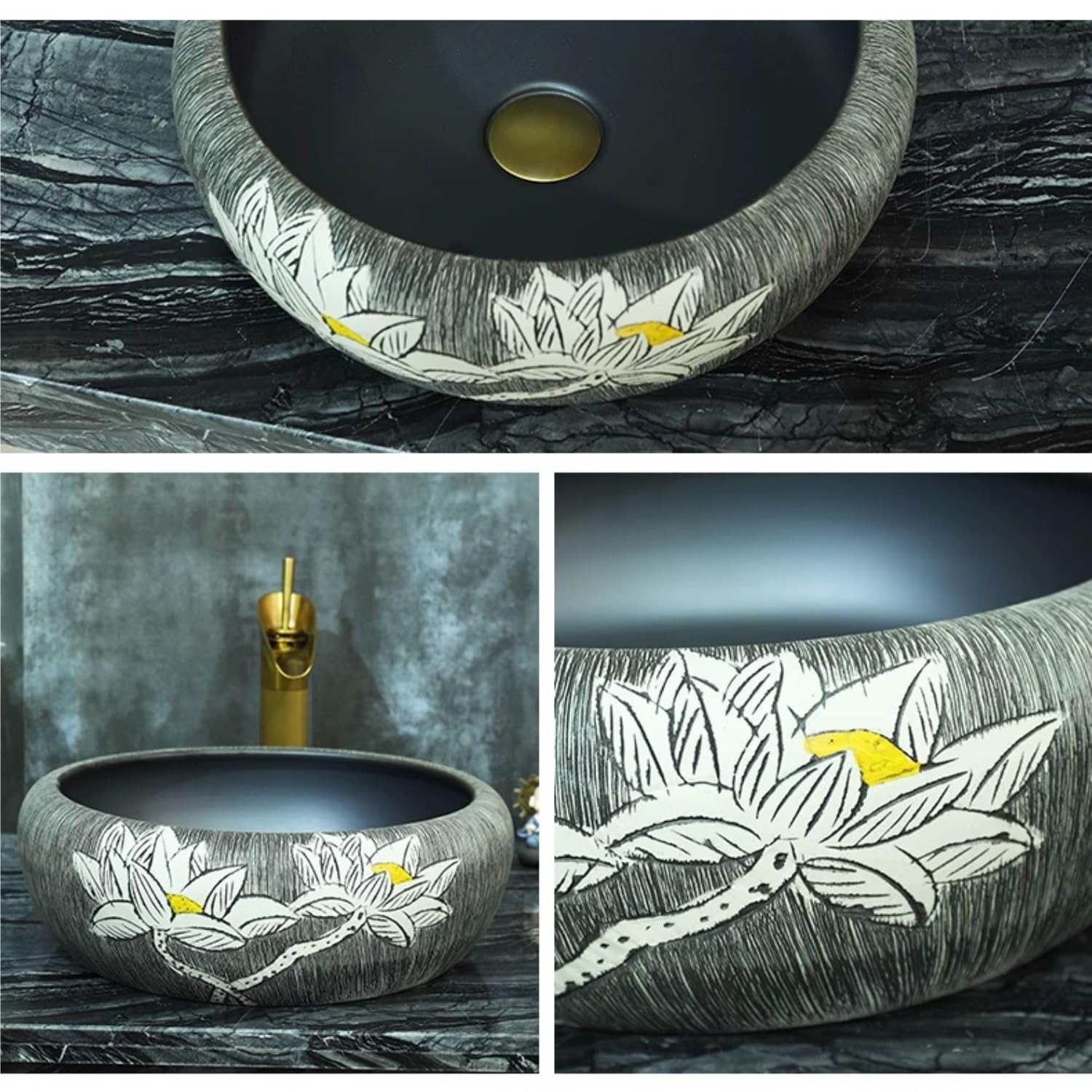 Lavabo da appoggio Retro Art Above Counter Basin Light Luxury Jingdezhen