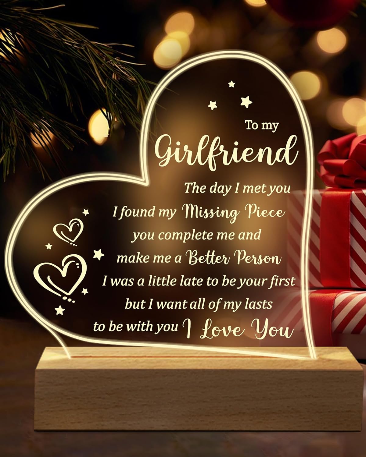 SUEHHYY Birthday Gifts for Girlfriend Her, 19 * 15 CM Acrylic Engraved