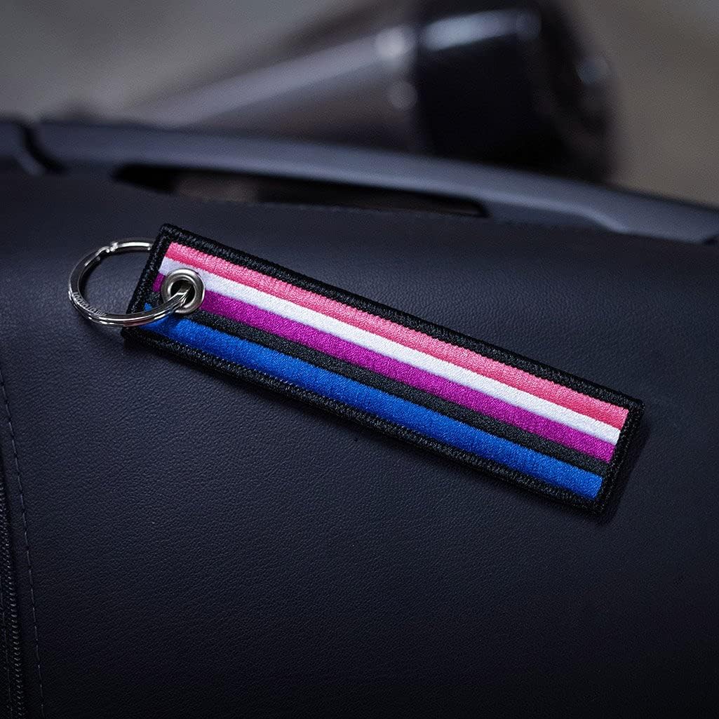 Pride Flag Keychain LGBTQ accessories, Key Fob, Accessory For Keys, Bag, Motorcycles, Scooters, Cars and Pride Gifts (Gender Fluid) : Everything Else