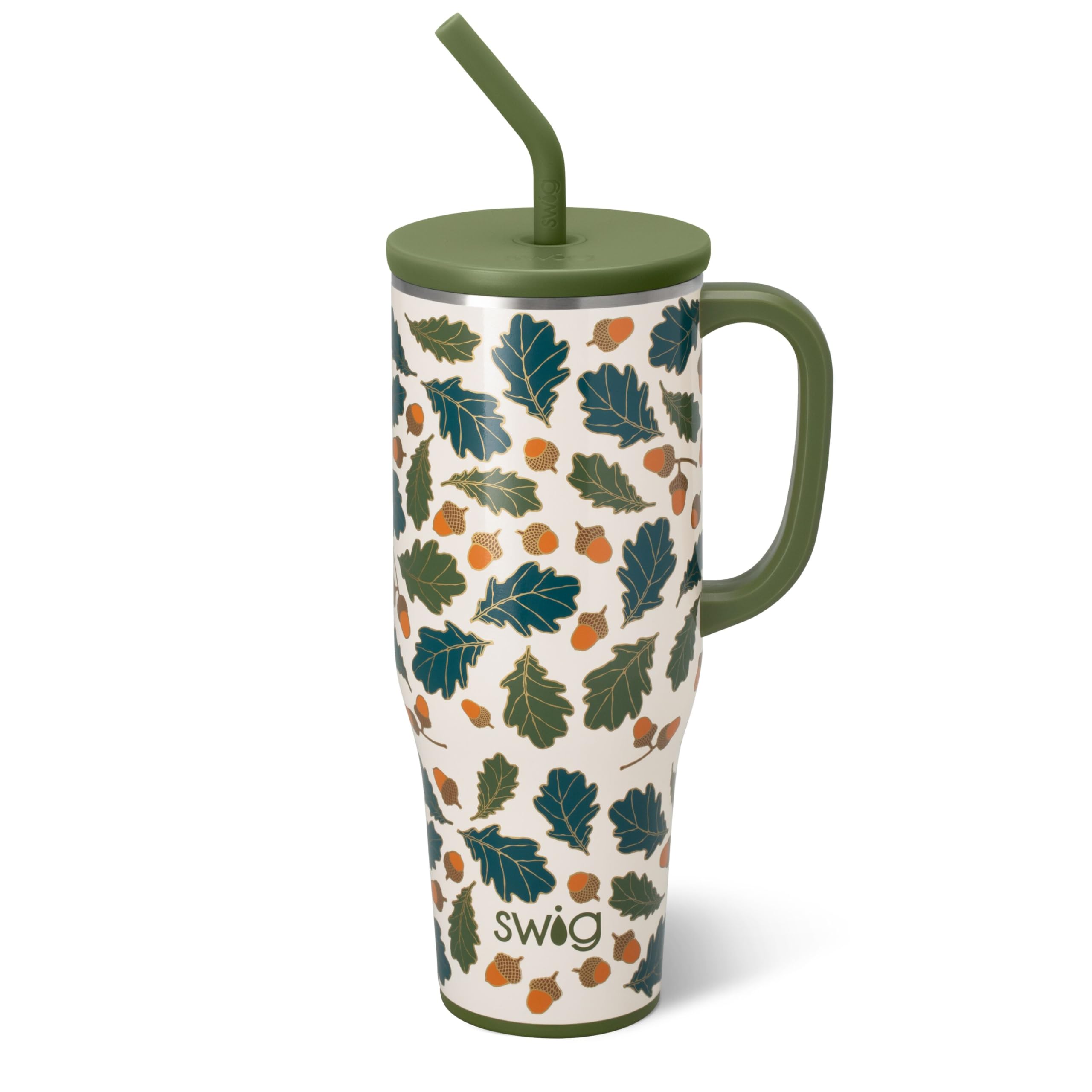 Swig Life 40oz Mega Mug, 40oz Tumbler with Handle and Straw, Extra Large Insulated Tumblers, Cup Holder Friendly Travel Mug (Autumn Breeze)