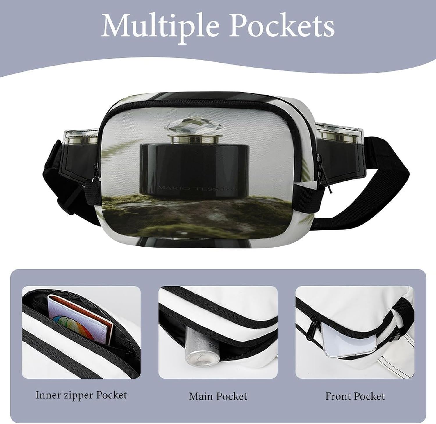 Black Perfume Bottle Large‑Capacity Casual Belt Bag image 3