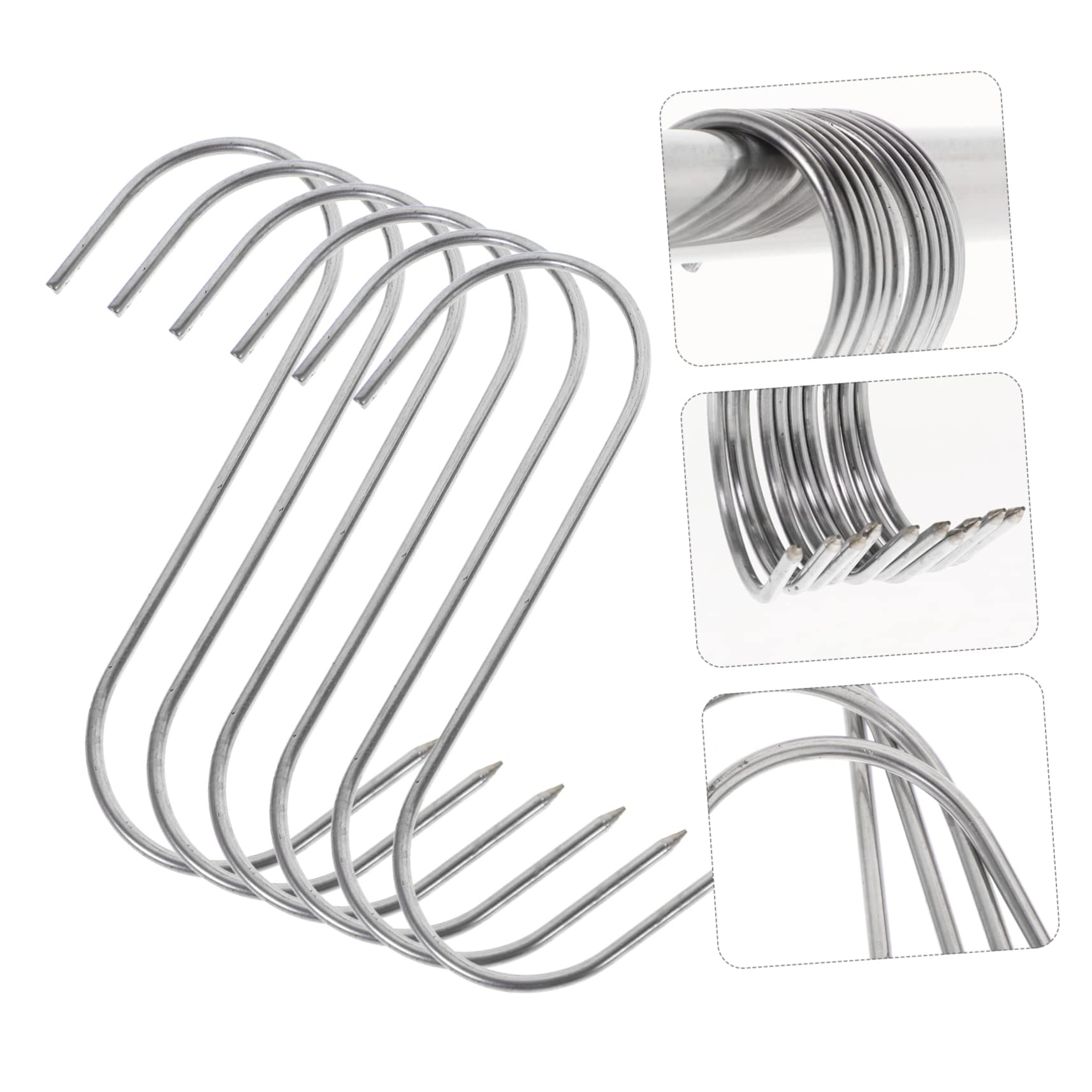 30 Ganci A S In Acciaio Inox Per Carne – 18x0,3 Cm, Riutilizzabili, Per Salumi, Salsicce E Decorazioni Da Giardino
