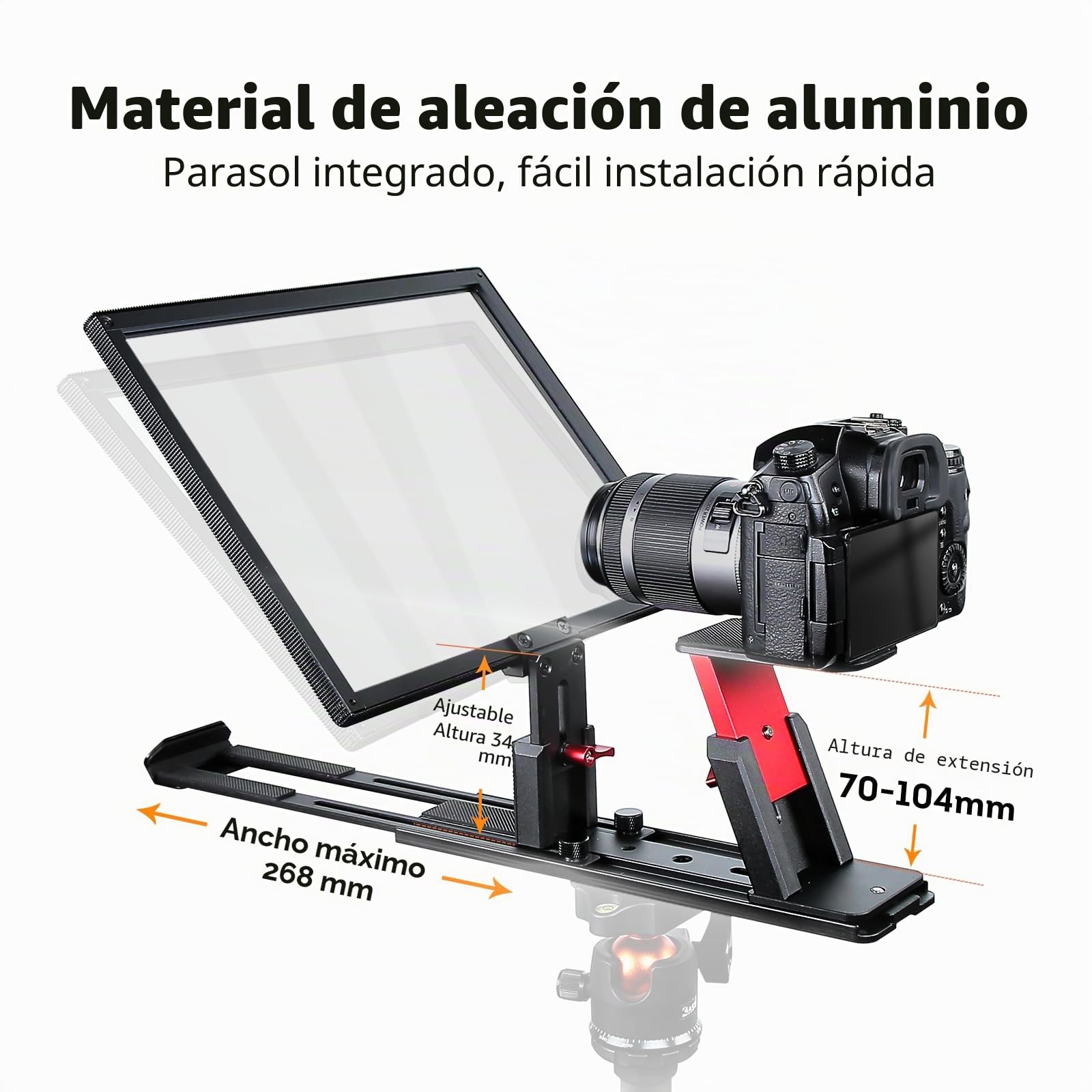Desview T12S Teleprompter de aleación de Aluminio, Pantalla de Alta resolución de 12,9 Pulgadas, teleprompter de Metal con Mando a Distancia, aplicación Compatible con iPad, Tableta, Smartphone para