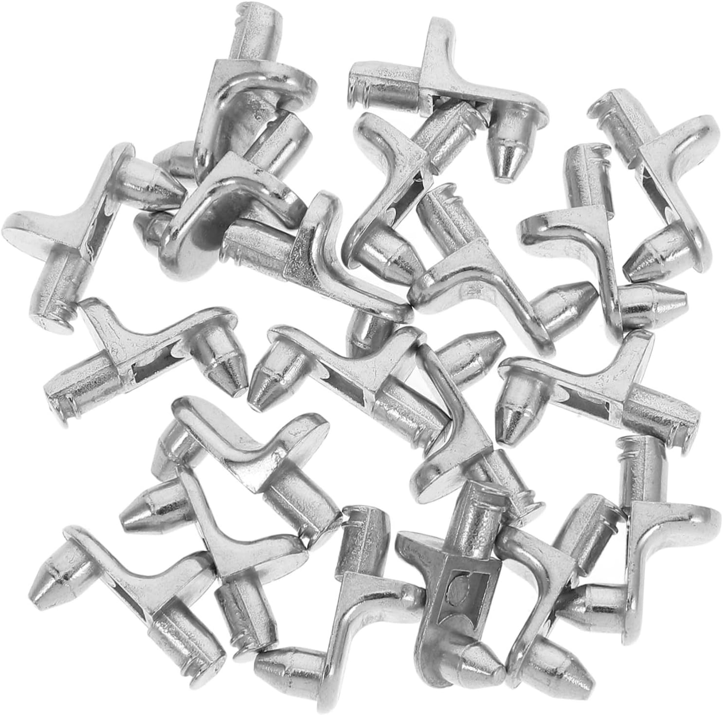 NUOBESTY Kitchen Cabinet Shelf Clips 20 Pack Glass Shelf Support Pegs 0.78X0.59X0.31In Easy Install Stylish Brackets for Furniture Cabinets and Bookcases